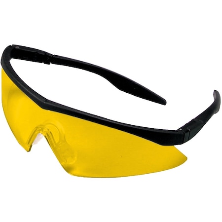 Safety Works Straight Temple Black Frame Safety Glasses with Anti-Fog Amber Lenses 10021280
